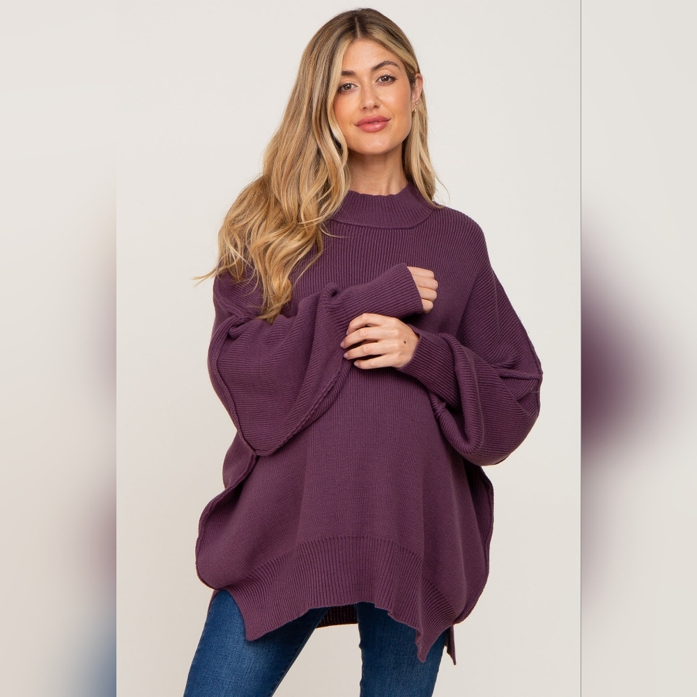 Pinkblush Plum Cowl Neck Sweater